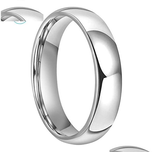 Anneaux de mariage Bague en carbure de tungstène de 5 mm pour hommes Wemen Fashion Engagement Bande en forme de dôme Finition polie en stock Haute qualité Confort Fit Dhkne