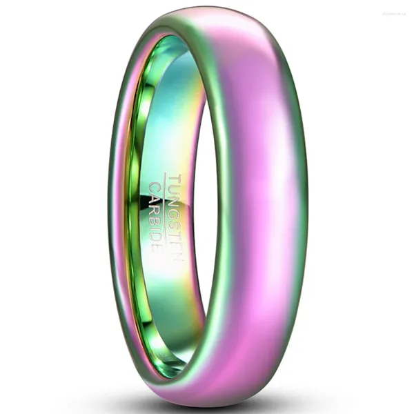 Anneaux de mariage 6mm couleur galvanisée dôme bague en carbure de tungstène hommes femmes bijoux de mode de mariée