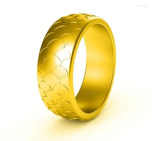 Anillos de boda 8,7 mm Escala de pescado FDA Anillo fresco de silicona para hombres Bandas de goma Hipoalergénico Tamaño del dedo ambiental 7-14