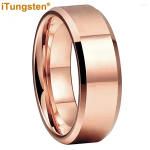 Anneaux de mariage 8mm 6mm 4 couleurs bande hommes femmes bague en carbure de tungstène avec finition biseautée polie excellente qualité confort ajustement