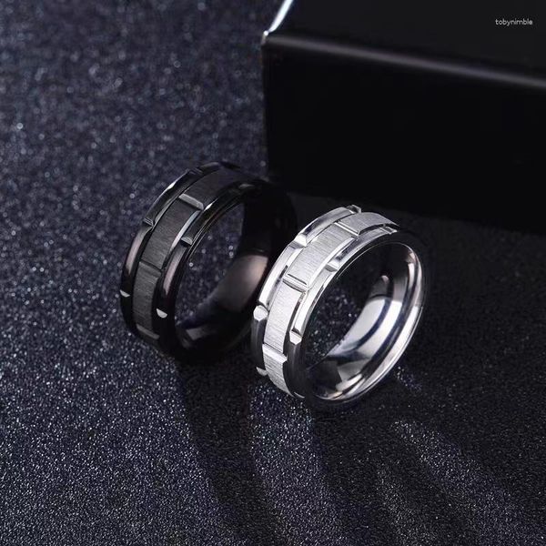 Anneaux de mariage 8mm anneau de tungstène noir motif martelé bijoux pour hommes brossés