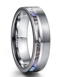 Anillos de boda 8 mm natuales abalone shell tungsten anillo de carburo color plateado color de superficie mate compromiso de joyería hombres anillos15495068