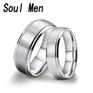 Trouwringen 8mm zilver/zwart/goud kleur wolfraamcarbide ring voor vrouwen mannen paar geborstelde trouwring mannelijke betrokkenheid bague 230831