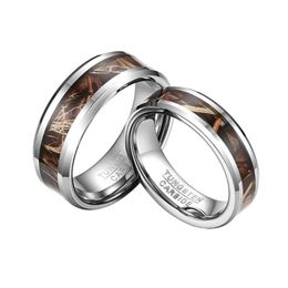 Trouwringen 8mm Tungsten Voor Mannen Vrouwen Paar Ring Sets Hertengewei Jacht Engagement Band Sieraden GiftsWedding
