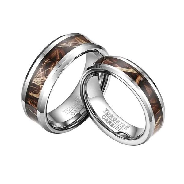 Bagues de mariage 8 mm tungstène pour hommes femmes fiches de couples de couple