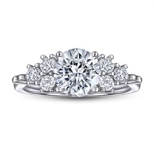 Wedding Rings 925 Pure Silver Zirkon Ring European en American Personalized Ring Damesring Dames Hoogwaardige voorstel Diamantring Sieraden