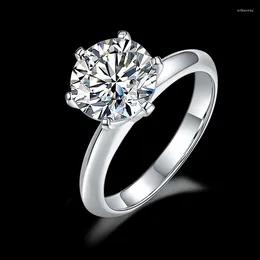 Anneaux de mariage 925 bague en argent 3ct Style classique synthèse diamant bijoux Moissanite fête anniversaire pour les femmes