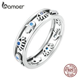 Trouwringen 925 Sterling Zilver Hollow out Symbool Guardian Ring Fatima s Hand Devil Eye Vinger voor Vrouwen Geluk sieraden SCR900 230729