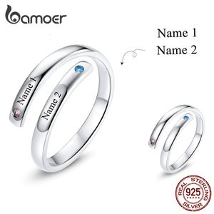 Trouwringen 925 sterling zilveren letters op maat gemaakte open ring charme op maat gemaakt cadeau voor vrouwen sieraden DIY maken 14 tekens alleen 231204