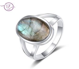 Wedding Rings 925 Sterling Silver Ring Natuurlijk 10x14mm Big Labradorite Simple Tiger Eye Sieraden voor vrouwen Men Grote steen Vintage 8834290