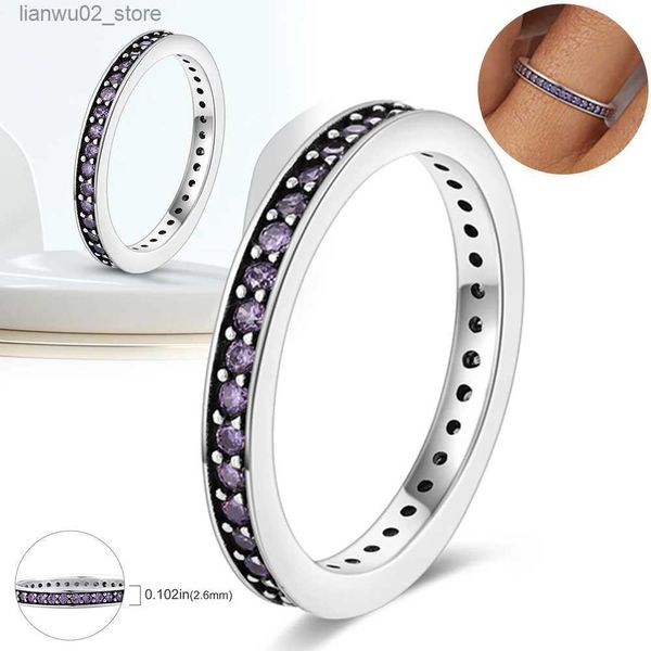 Anillos de boda 925 Plata esterlina Moda para mujer Anillo apilable Lujo Espumoso CZ Infinito Mariposa Anillo de dedo simple Q240315