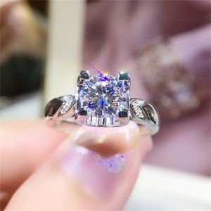 Wedding Rings 9K White Gold 1CT 2CT 2CT 3CT Luxe Diamond ring sieraden Verbetering jubileum voor vrouwen 220829