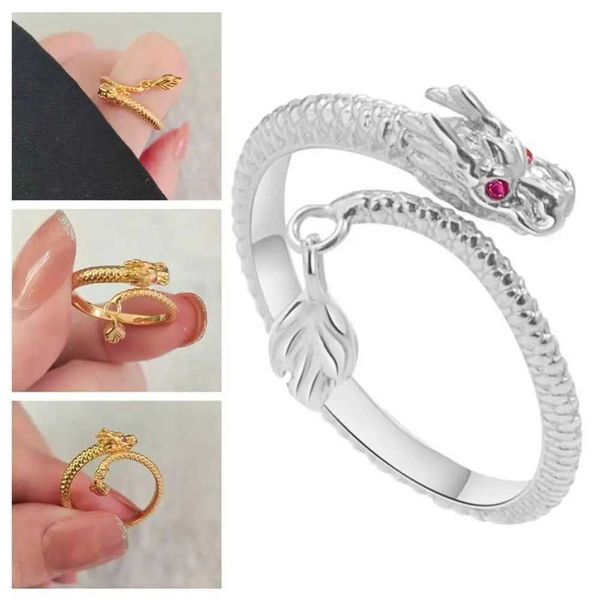 Anneaux de mariage Dragons réglables queue Qiankun Lucky Ring Gifts Newyear apportez une bonne chance