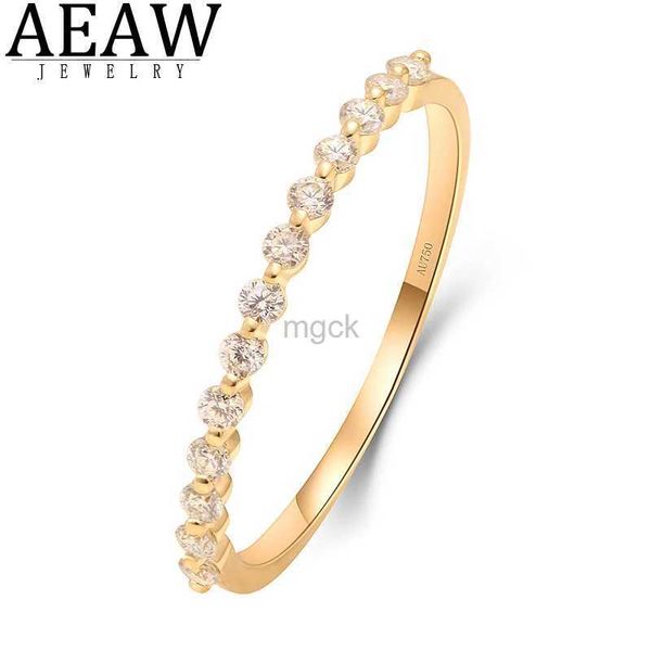 Anneaux de mariage AEAW 13PCS 1,6 mm 14k Jaune CVD CVD HPHT LAB LABLE GRAND DIAMAND BANDE DE MÉDICATION FULLE ETERNITY RING FEMANDS BANDE MATTRIPS 240419