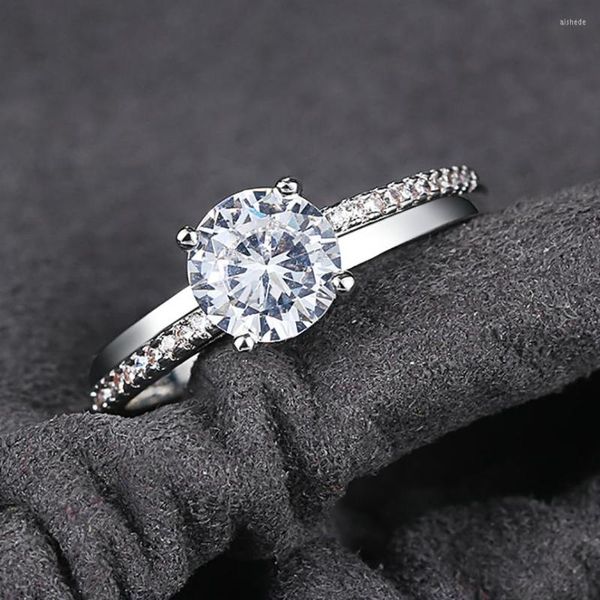 Bagues de mariage, bague de fiançailles en zircone cubique, bijoux de couleur or blanc comme cadeau de noël DWR486