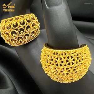 Bagues de mariage aniid dubai 24k gold couleur grande bague pour les femmes résidantes brésiliennes épouse arabe éthiopien