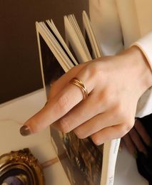 Bagues de mariage anillo entier croisé Chaped Open 18K anneau plaqué d'or titanium en acier en acier non franc.