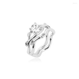 Wedding Rings Anniversary Engagement Ring Fashion Leaf Tweedelige dames creatieve geschenk ornamenten