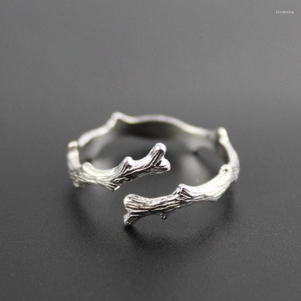 Anillos de boda ramas antiguas Metal abierto para Mujeres Hombres anillo pequeño clásico hombre mujer encanto oro plata Color compromiso