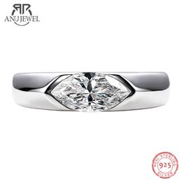 Trouwringen AnuJewel 1ct Marquise Cut D Kleur Diamond Engagement Mannen Ring Zilveren Trouwring Voor Vrouwen Aangepaste Sieraden 230729