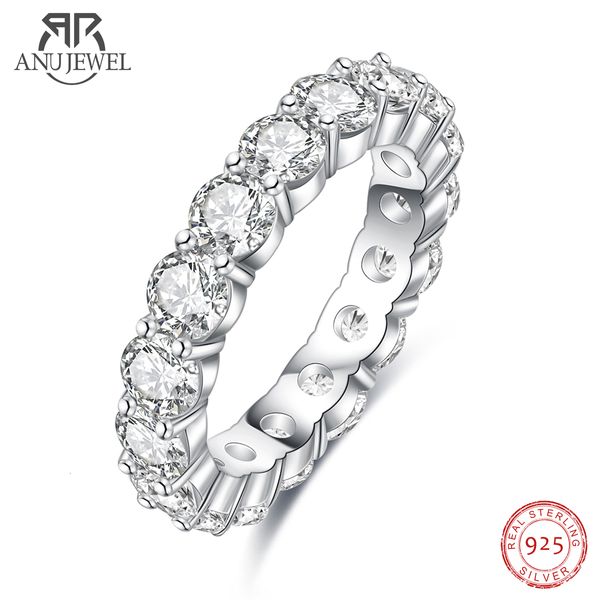 Anneaux de mariage AnuJewel 4mm 5cttw D Couleur Bague De Mariage Bague En Argent Sterling 925 Anneaux Pour Femmes Bijoux En Gros 230313