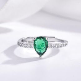 Vigselringar Astuyo Wish Mode Kvinnor Ring Smaragdgrön Zirconia Förlovningsförslag för kvinnlig present