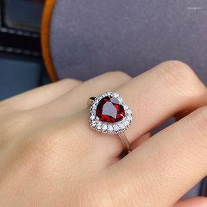 Trouwringen Astuyo Wish Mode Vrouwen Ring Ruby Color Crystal Engagement Voorstel Hart Voor Vrouwelijke Gift