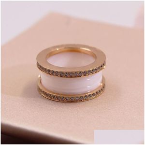 Wedding Rings Band Luxury S925 Sier Diamond Ring For Women Designer Gift Betrokkenheid ingelegd AAA Zirkon PLATING 18K ROSE GOUD MENS DEEL OTKW0