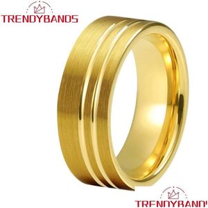 Wedding Rings Bands Goud 8 mm Tungsten Carbide voor mannen vrouwen verloving compensatie