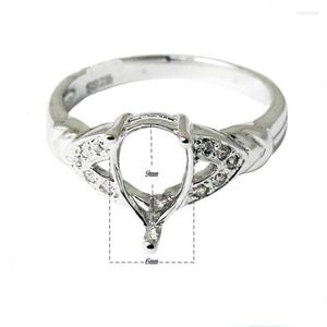 Anneaux de mariage Beadsnice Semi Ring Mount 925 Sterling Silver Setting Fit 6x9mm Teardrop Gem Blank Women Jewelry 27352