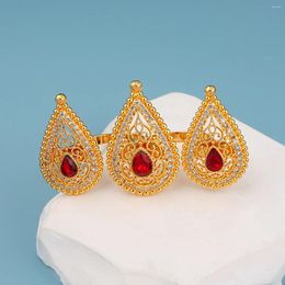 Anneaux de mariage à grande taille anneau d'or plaqué gratuit Arabe du Moyen-Orient Femmes Bandes de bijoux pour couple accessoire de mariée