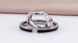 Bagues de mariage Blackrose Gold Color Design Creative Couple Ring avec CZ Zircon Fashion for Lovers Valentine039s Day Gift9352365