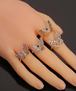 Trouwringen Boheemse mode Europese en Amerikaanse sieraden Simple Color Butterfly Ring Engagement Accessories9844197