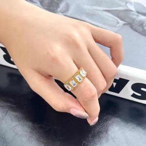 Anneaux de mariage Boho Style Couple en acier inoxydable Bague colorée Zircon incrusté imperméable pour sortir ensemble