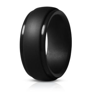 Wedding Rings Boniskiss 9mm Siliconen Rubberen bands voor mannen Women Maat 7 8 9 10 11 12 13 Zwarte kleur