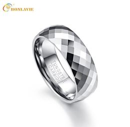 Allocations de mariage Bonlavie High Polissing Men Ring Tungsten Carbide Multifaceted Men039s Jewelry Promise Band anillos para hombres5523915