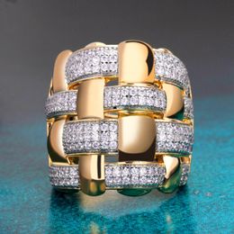 Trouwringen Bruid Talk Frosted Finger Ring Cross Line Kubieke Zirkonia Staal Emery Dames Mode Mooie Bruidssieraden Accessoires 230921