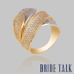 Wedding Rings Bride Talk Women Finger Ring Cubic Zirconia Fashion Bridal Rings Sieraden voor trouwfeest Lady Accessories 230313