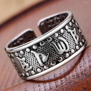 Bagues de mariage bouddhisme religieux Tibetan Mantra Man Ringue Residable avec Om Mani Padme Hum Wicca Magie pour les hommes Femmes Gift Birthday