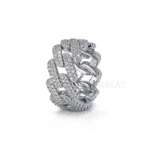 Anneaux de mariage CADERMAY Hip Hop Bague Glacé Anneaux Cubains Charme Diamant Bijoux Pour Hommes Femmes Rappeur Bijoux 231204