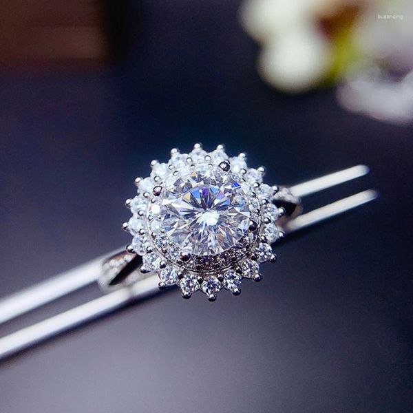 Anillos de boda CAOSHI elegante dama brillante dedo magnífica joyería de propuesta con deslumbrantes accesorios de color plata de circonio para