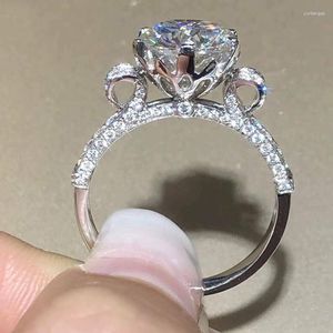 Anneaux de mariage CAOSHI bande de luxe femme brillant zircone bague magnifique accessoires bijoux à la mode pour fiançailles cérémonie fête