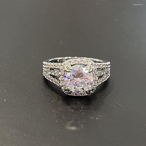 Anillos de boda CAOSHI Bandas de cristal brillantes para mujeres Diseño de moda Ceremonia de compromiso de dedo Joyería delicada y atemporal