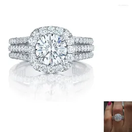 Anneaux de mariage CAOSHI élégant Shinning CZ femmes cadeau de haute qualité exquis à la mode femme promesse bandes Chic bijoux accessoires de luxe