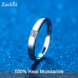 Anneaux de mariage certifiés 03CT princesse coupe bague de fiançailles laboratoire diamant bandes Simple unisexe ensemble de mariée Couple 230303