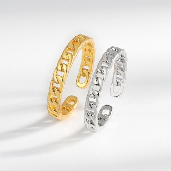 Cadena de anillos de boda para hombres Geometría de mujer Anillo dedo Dedo Dedo Plata Color Set Mujer Joyería Regalo