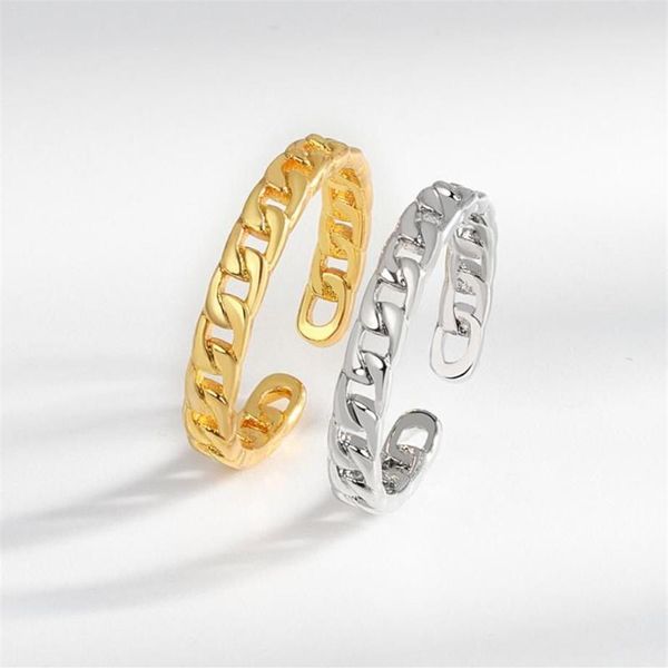 Anillos de boda Cadena para hombres Geometría Anillo Dedo Oro Plata Color Conjunto Mujeres Joyería Regalo300M