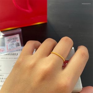 Anneaux de mariage Chic torsadé corde mince anneau pour les femmes en acier inoxydable métal doigt bande élégant Simple Vintage fête bijoux