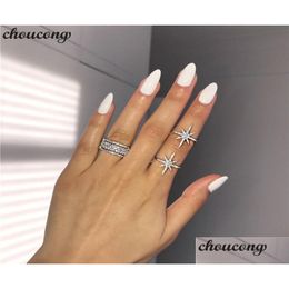 Eheringe Choucong Star Starlight Promise Ring 5A Zirkon Stein Echt 925 Sterling Silber Ehering Ringe Für Frauen Männer Party Juwel Otsip