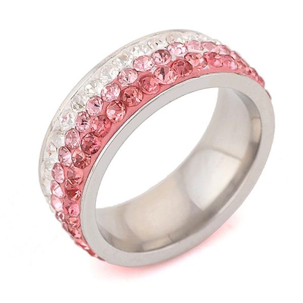 Bagues de mariage en cristal tchèque pour femmes et filles, cadeau de noël, accessoires de bague en acier inoxydable de haute qualité, vente en gros de bijoux